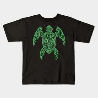 Intricate Green Sea Turtle Kids T-Shirt